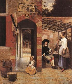 皮特爾 德 衚格 Drinkers in the Bower 皮特爾 德 衚格 Drinkers in the Bower